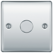 BG Electrical Nexus Metal Polished Chrome - Single, 2 way push 200W