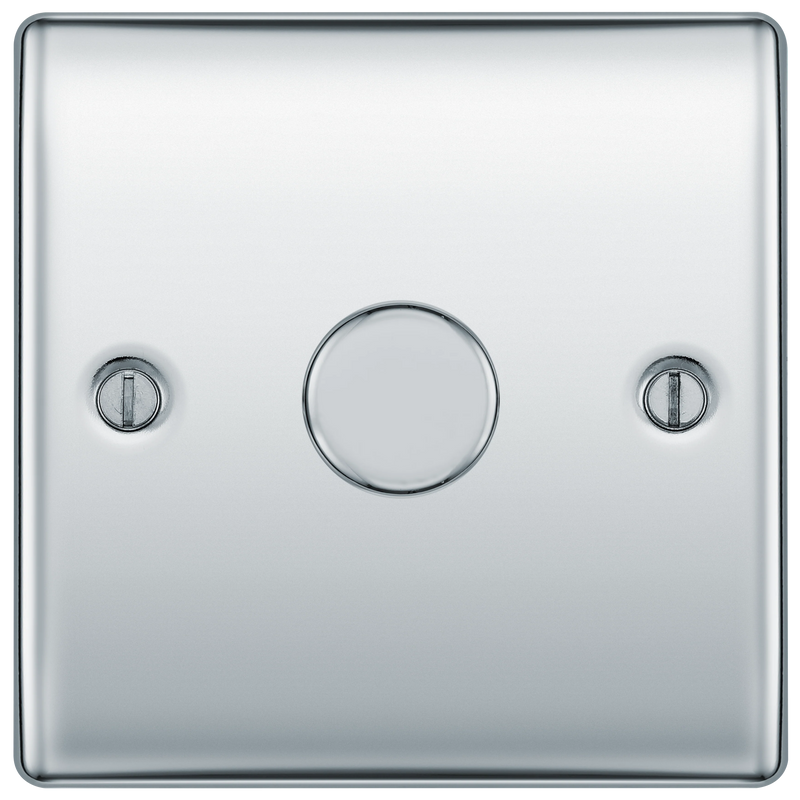 BG Electrical Nexus Metal Polished Chrome - Single, 2 way push 200W