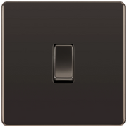 BG Electrical Flatplate Screwless Black Nickel - Single 2 way switch