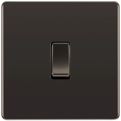 BG Electrical Flatplate Screwless Black Nickel - Single 2 way switch