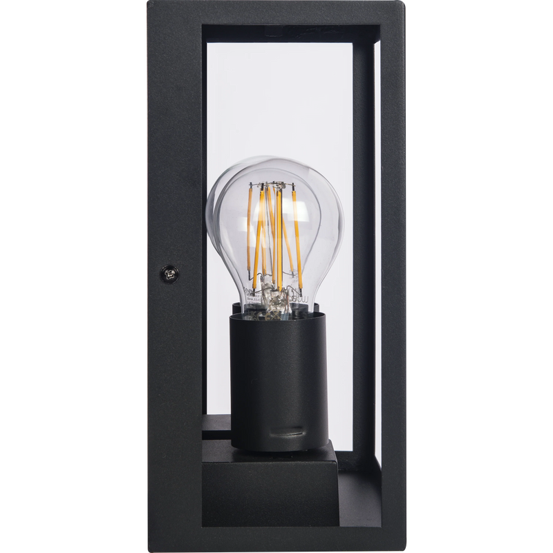 Luceco Azurar Coach Lantern - Exterior Decorative Wall Glass Lanten Twin IP44 E27 Lamp included Black