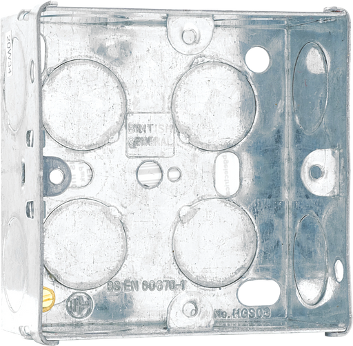 BG Electrical Contractor - Steel Knockout Box, Single, 35mm