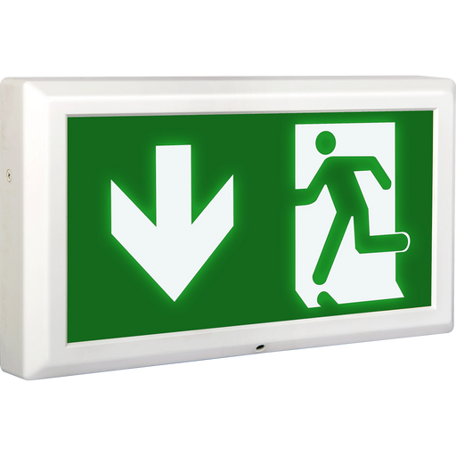 Luceco Exit Box - Tempus Exit Box 3hr Emergency Maintained C/w Down Legend
