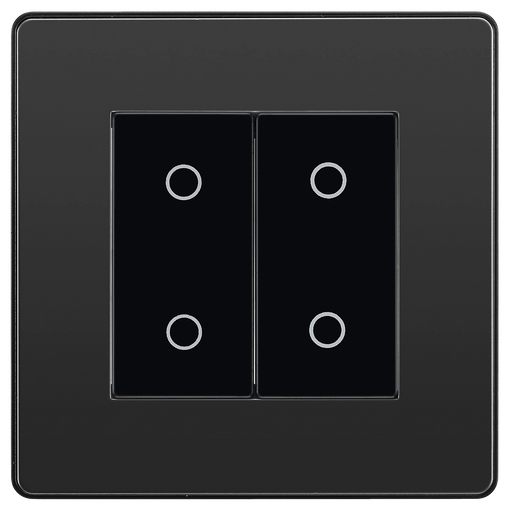BG Electrical Evolve Black Chrome - Double, 2 way touch, 200W, master