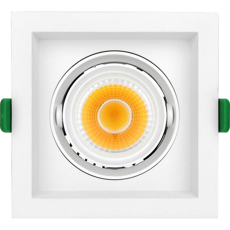 Luceco Square Spotlight - Single square module recessed white 140mm 1900lm 22w 4000k