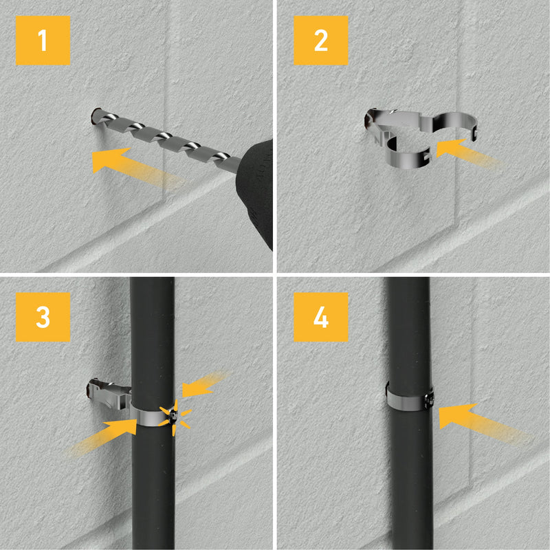 D-Line Fire Clip - Safe-D Stag-Clip for 1x 8-10mm φ cable. Single, Galv. - Pack of 50