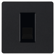 BG Electrical Evolve Matt Black - Single, telephone socket, secondary