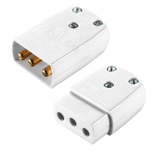 BG Electrical Contractor - Flex Connector, 10A, 3 Terminal, Male & Female