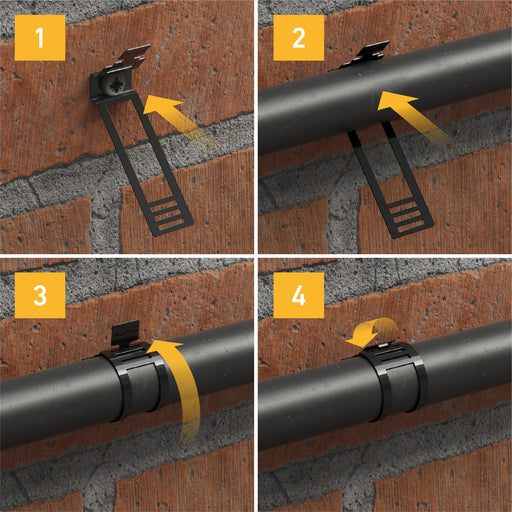 D-Line Fire Clip - EV Fixing Pack 10-17mm Black. Bag of 20pcs c/w Pan Head Screws & 5mm SDS Bit