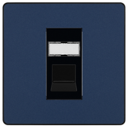 BG Electrical Evolve Matt Blue - Single, RJ45 telephone socket