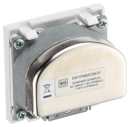 BG Electrical Euro Module - TV radio and dual satellite module - TV IEC male, radio IEC female, dual satellite female