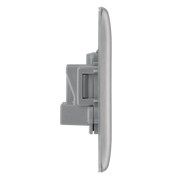 BG Electrical Nexus Metal Brushed Steel - 5A, single, unswitched, round pin