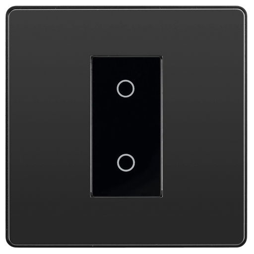 BG Electrical Evolve Black Chrome - Single, 2 way touch, 200W, secondary