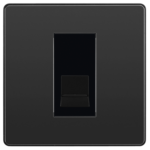 BG Electrical Evolve Black Chrome - Single, telephone socket, secondary