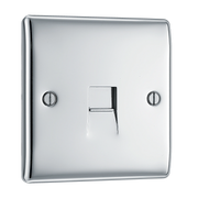 BG Electrical Nexus Metal Polished Chrome - Single, RJ11 telephone socket