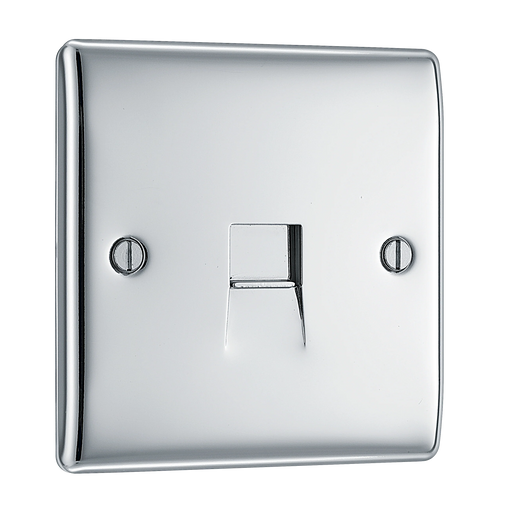 BG Electrical Nexus Metal Polished Chrome - Single, RJ11 telephone socket
