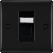 BG Electrical Nexus Metal Matt Black - Single, RJ45 data socket