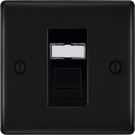 BG Electrical Nexus Metal Matt Black - Single, RJ45 data socket