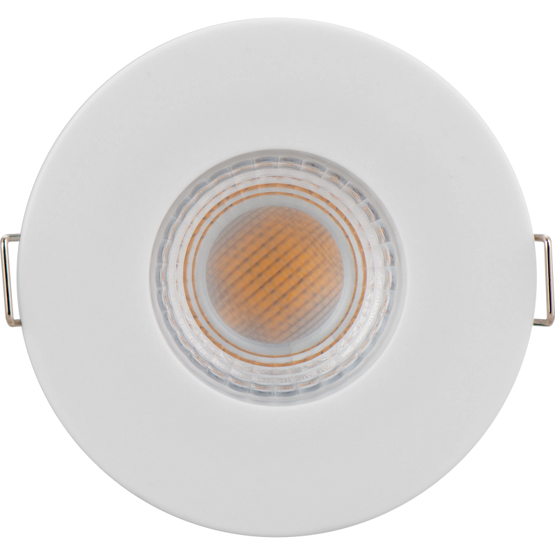 Luceco Ftype Essence Fire Rated Downlight 5W 550lm 4000K Dimmable IP65 White bezel - Flat - Pack of 1