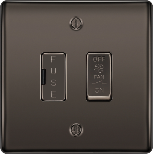 BG Electrical Nexus Metal Black Nickel - Triple pole, fused, fan isolator