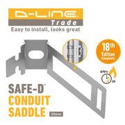 D-Line Fire Clip - Safe-D Conduit Saddle 20mm - Galv. (Box of 100)