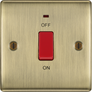 BG Electrical Nexus Metal Antique Brass - 45A, double pole, single plate, with indicator