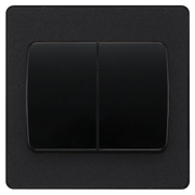 BG Electrical Evolve Matt Black - Double, 2 way switch, wide rocker