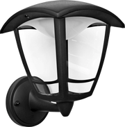 Luceco Coach Lantern - Exterior LED Coach Lantern 4 Panel Bottom Arm 640lm 8w 4000k Ip44 Black Non-pir