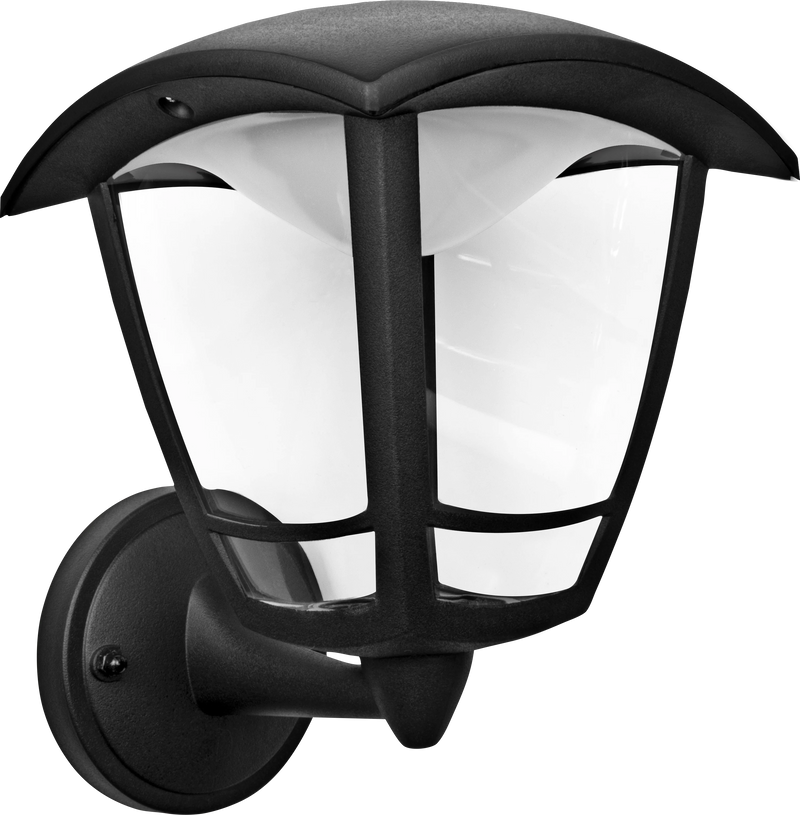 Luceco Coach Lantern - Exterior LED Coach Lantern 4 Panel Bottom Arm 640lm 8w 4000k Ip44 Black Non-pir