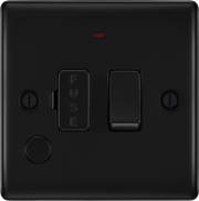 BG Electrical Nexus Metal Matt Black - Switched and fused with indicator and flex outlet