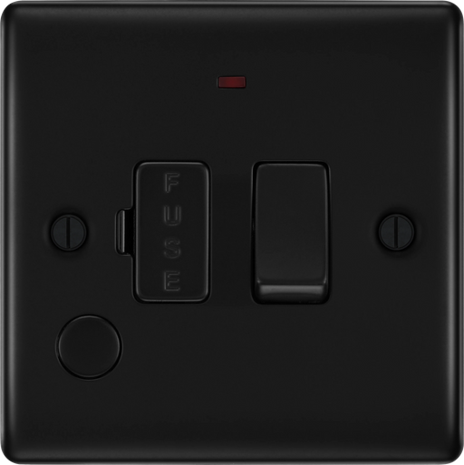 BG Electrical Nexus Metal Matt Black - Switched and fused with indicator and flex outlet