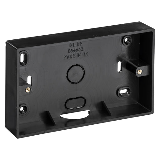 D-Line Trunking - Twin Surface Box, Black - 35mm depth