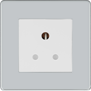 BG Electrical Flatplate Screwless Polished Chrome - 5A, single, unswitched, round pin