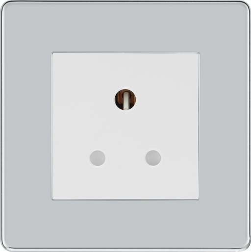 BG Electrical Flatplate Screwless Polished Chrome - 5A, single, unswitched, round pin