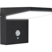 Luceco Slate Grey Wall Lights - Aries Decorative Outdoor Solar Wall Light with PIR Motion Sensor, LED Exterior Lighting, Slate Grey, IP44, 5W, 600lm, 3000K