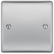 BG Electrical Nexus Metal Brushed Steel - Single, blank plate