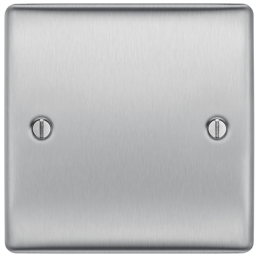 BG Electrical Nexus Metal Brushed Steel - Single, blank plate