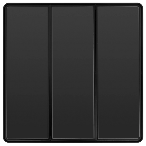 BG Electrical Evolve Black Chrome - Triple, 2 way switch, edge rocker