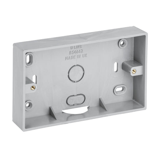 D-Line Trunking - Twin Surface Box, Aluminium-Effect - 28mm depth