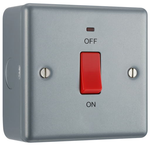 BG Electrical Metal Clad - 45A, double pole, single plate, with indicator