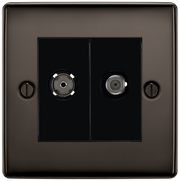 BG Electrical Nexus Metal Black Nickel - Double, satellite and co-axial