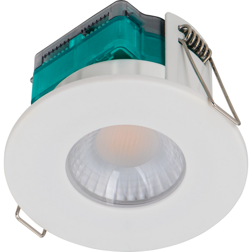 Luceco Ftype Essence Fire Rated Downlight 5W 515lm 3000K Dimmable IP65 White bezel - Flat - Pack of 1