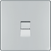 BG Electrical Flatplate Screwless Polished Chrome - Single, telephone socket, master