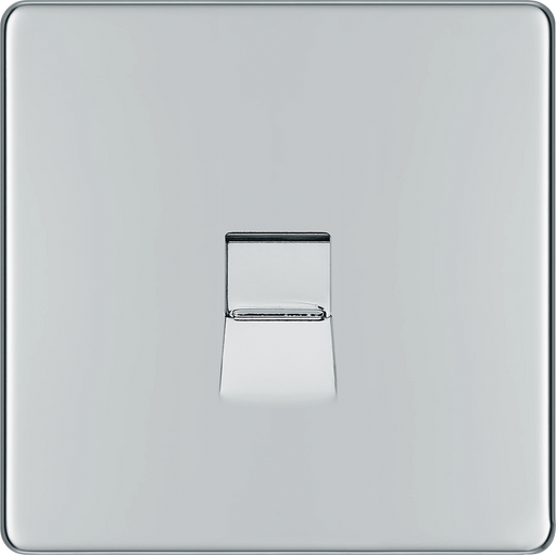 BG Electrical Flatplate Screwless Polished Chrome - Single, telephone socket, master