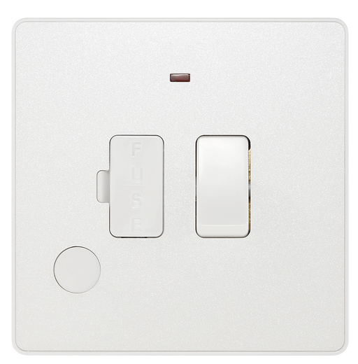 BG Electrical Evolve Pearlescent White - Switched and fused with indicator