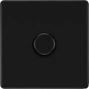 BG Electrical Flatplate Screwless Matt Black - Single, 2 way push 200W