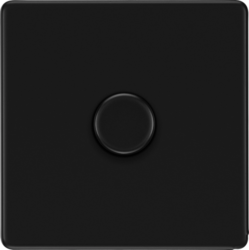 BG Electrical Flatplate Screwless Matt Black - Single, 2 way push 200W