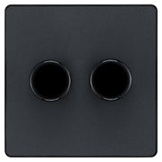 BG Electrical Evolve Matt Grey - Double, 2 way push 200W