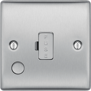 BG Electrical Nexus Metal Brushed Steel - Unswitched and fused with flex outlet