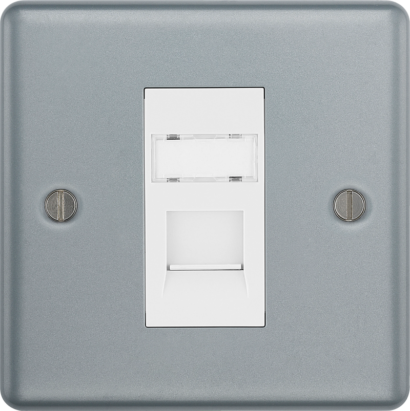 BG Electrical Metal Clad - Single, RJ45 telephone socket